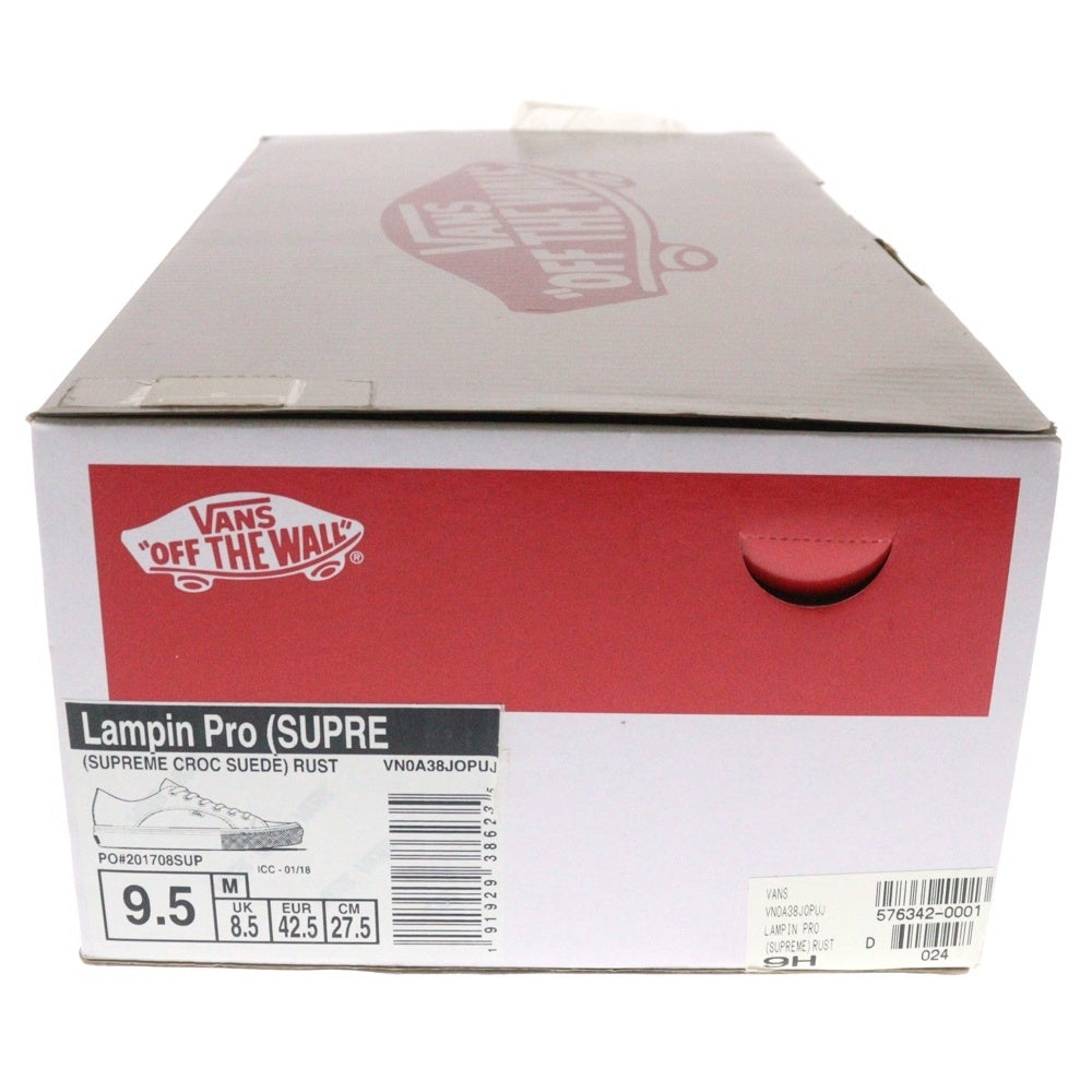 SUPREME(シュプリーム) ×VANS Lampin Pro Rust Croc Suede バンズ ランピン プロ ラスト スエード ローカットスニーカー オレンジ/ピンク US9.5/27.5cm VN0A38JOPUJ