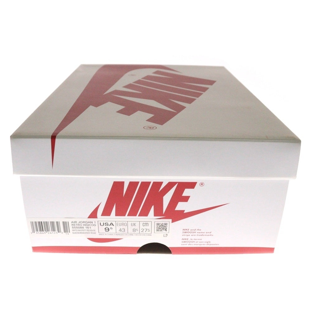 NIKE(ナイキ) AIR JORDAN 1 RETRO HIGH OG HERITAGE エアジョーダン1 レトロ ヘリテージ ハイカットスニーカー ホワイト/レッド US9.5/27.5cm 555088-161