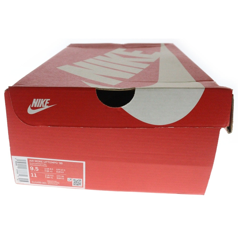 NIKE(ナイキ) AIR MORE UPTEMPO 96 BLACK AND UNIVERSITY RED エアモアアップテンポ 96 ブラック アンド ユニバーシティレッド ハイカットスニーカー US9.5/27.5cm DJ4400-001