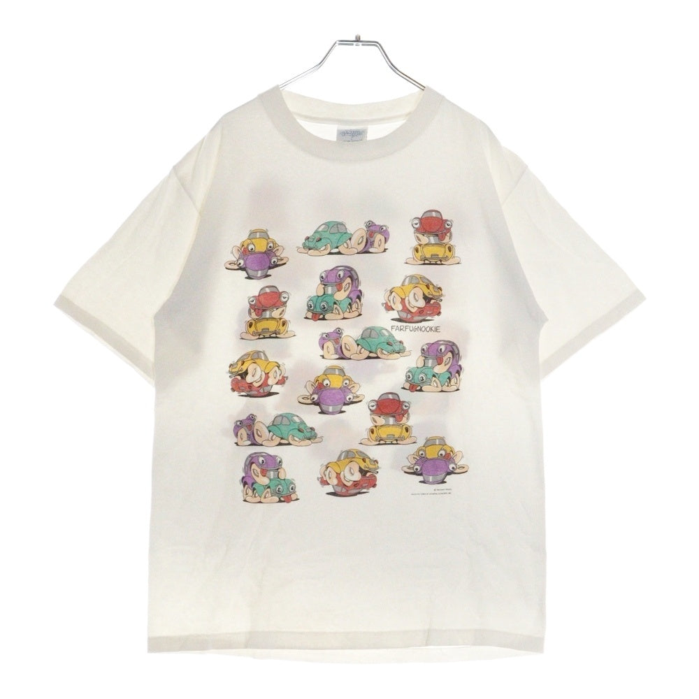 VINTAGE(ヴィンテージ) 90s 車 四十八手 フロントプリント 半袖Tシャツ カットソー ホワイト