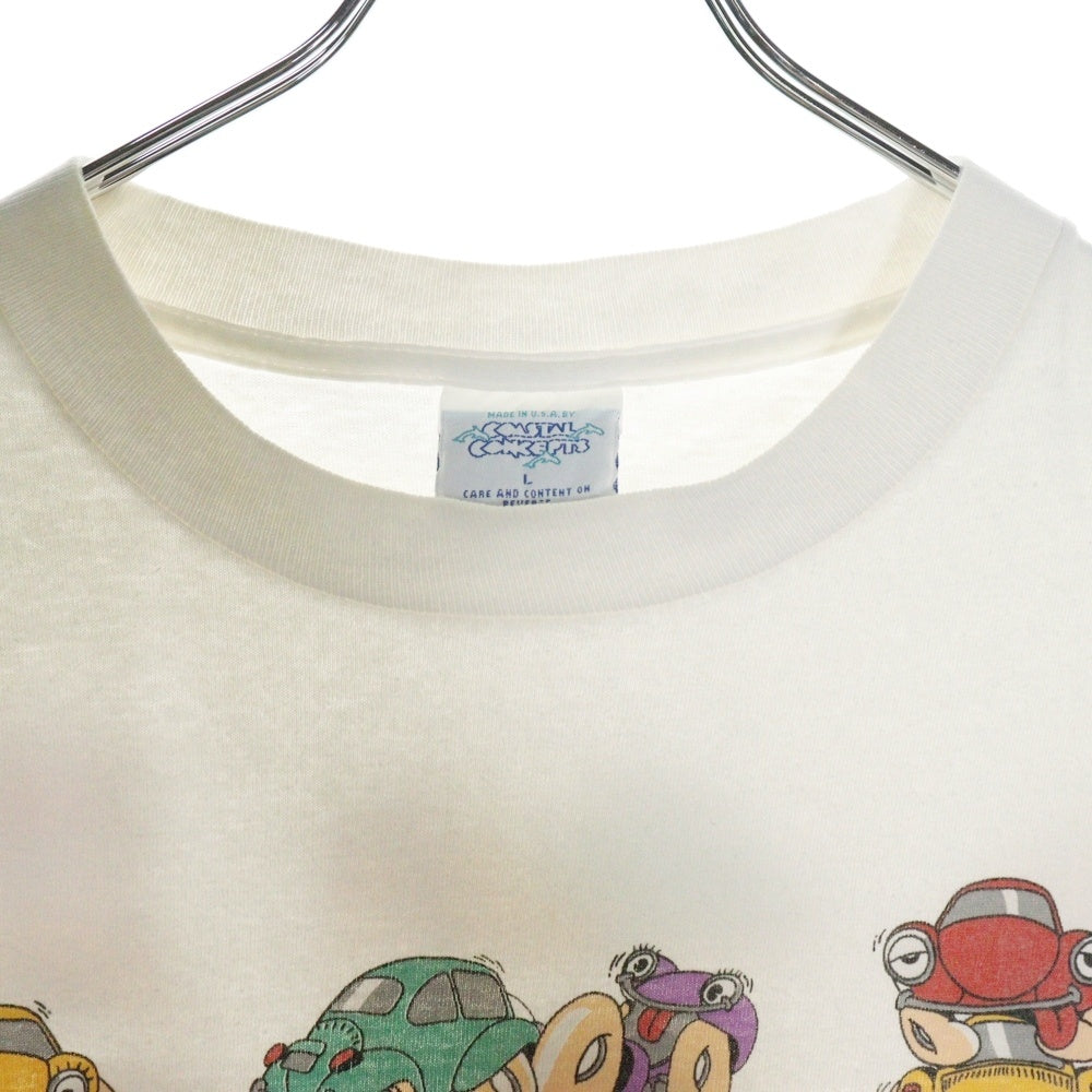 VINTAGE(ヴィンテージ) 90s 車 四十八手 フロントプリント 半袖Tシャツ カットソー ホワイト