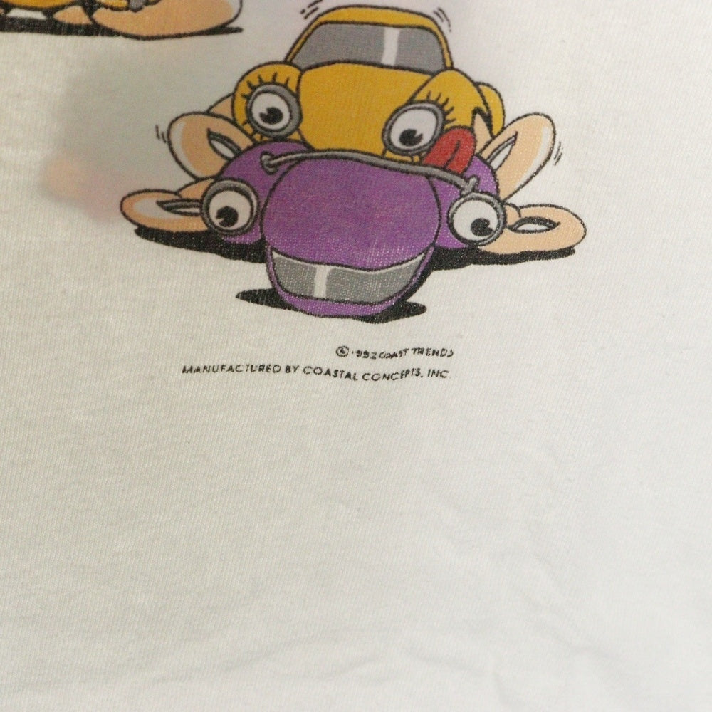 VINTAGE(ヴィンテージ) 90s 車 四十八手 フロントプリント 半袖Tシャツ カットソー ホワイト
