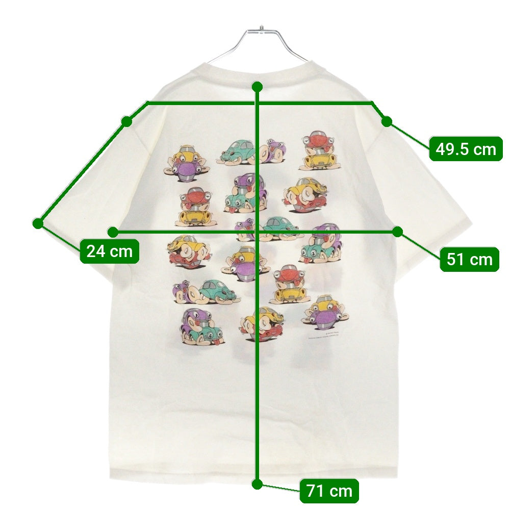 VINTAGE(ヴィンテージ) 90s 車 四十八手 フロントプリント 半袖Tシャツ カットソー ホワイト
