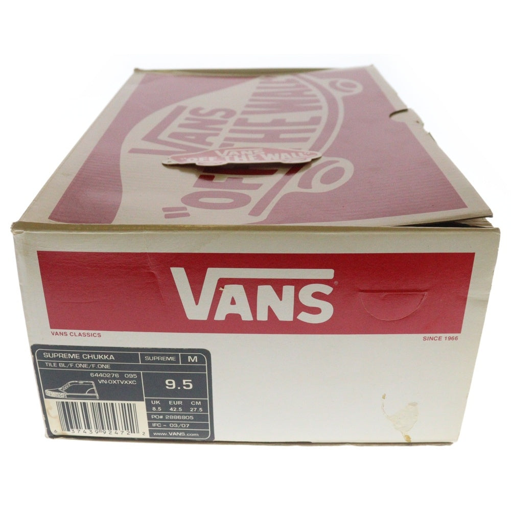 SUPREME(シュプリーム) 07SS × VANS Chukka Red Blue バンズ チャッカ スエード ミッドカットスニーカー ブルー/レッド US9.5/27.5cm VN-0XTVXXC