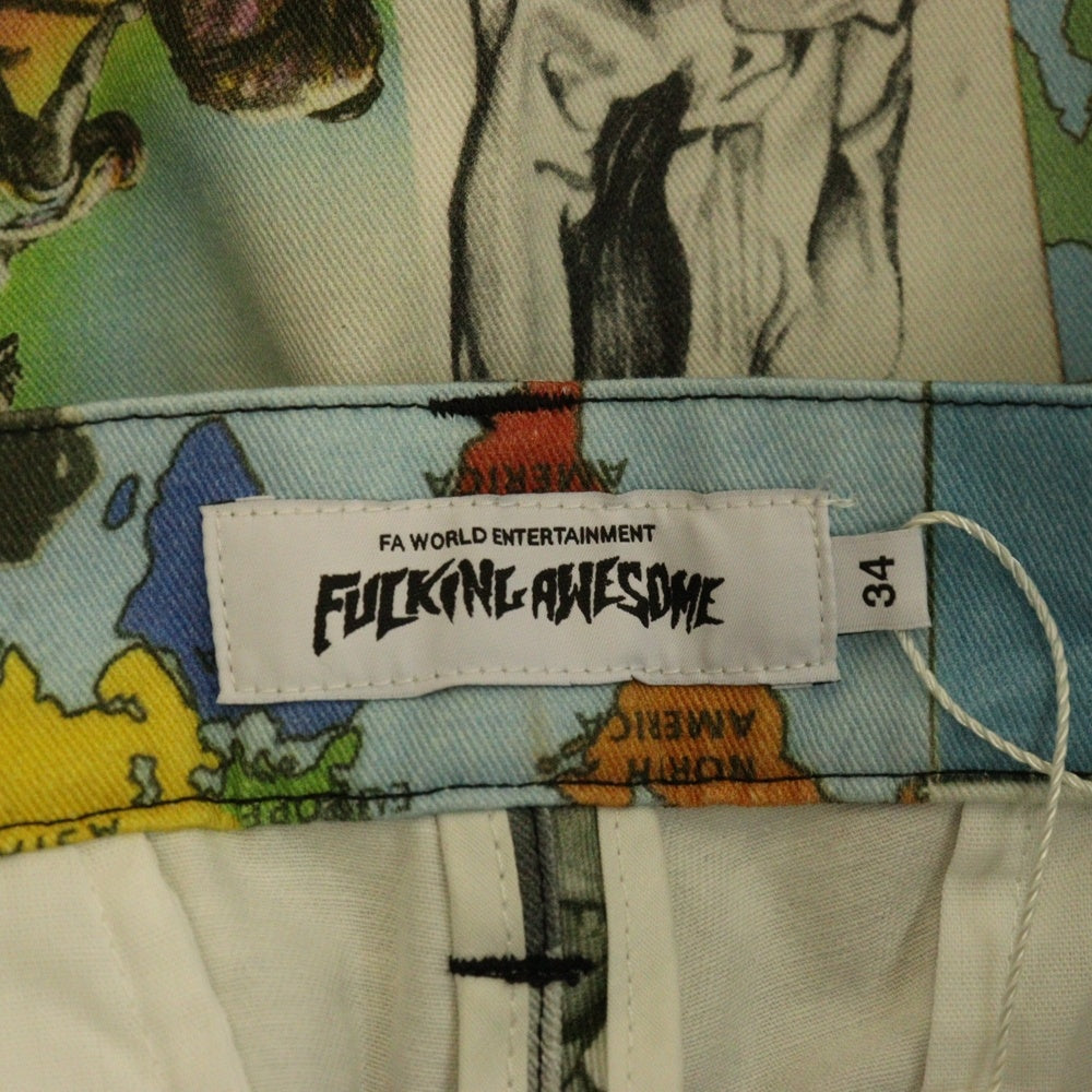 FULKING AWESOME(ファッキング オウサム) CHINO PANT 総柄 フォトプリント チノパンツ ワイドパンツ マルチ