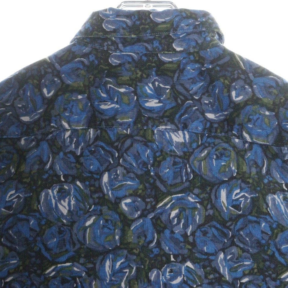 SUPREME(シュプリーム) 18AW Roses Couduroy Shirt ローズ コーデュロイ ボタンダウン 長袖シャツ ブルー