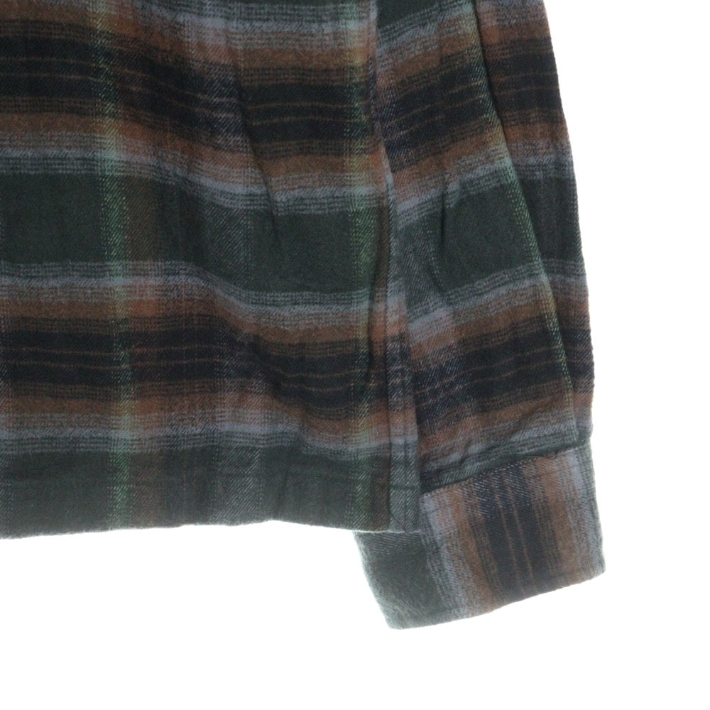 SUPREME(シュプリーム) 24SS Shadow Plaid Flannel Zip Up Shirt シャドウ プレイド フランネル ジップアップ 長袖シャツ グリーン/ブラウン