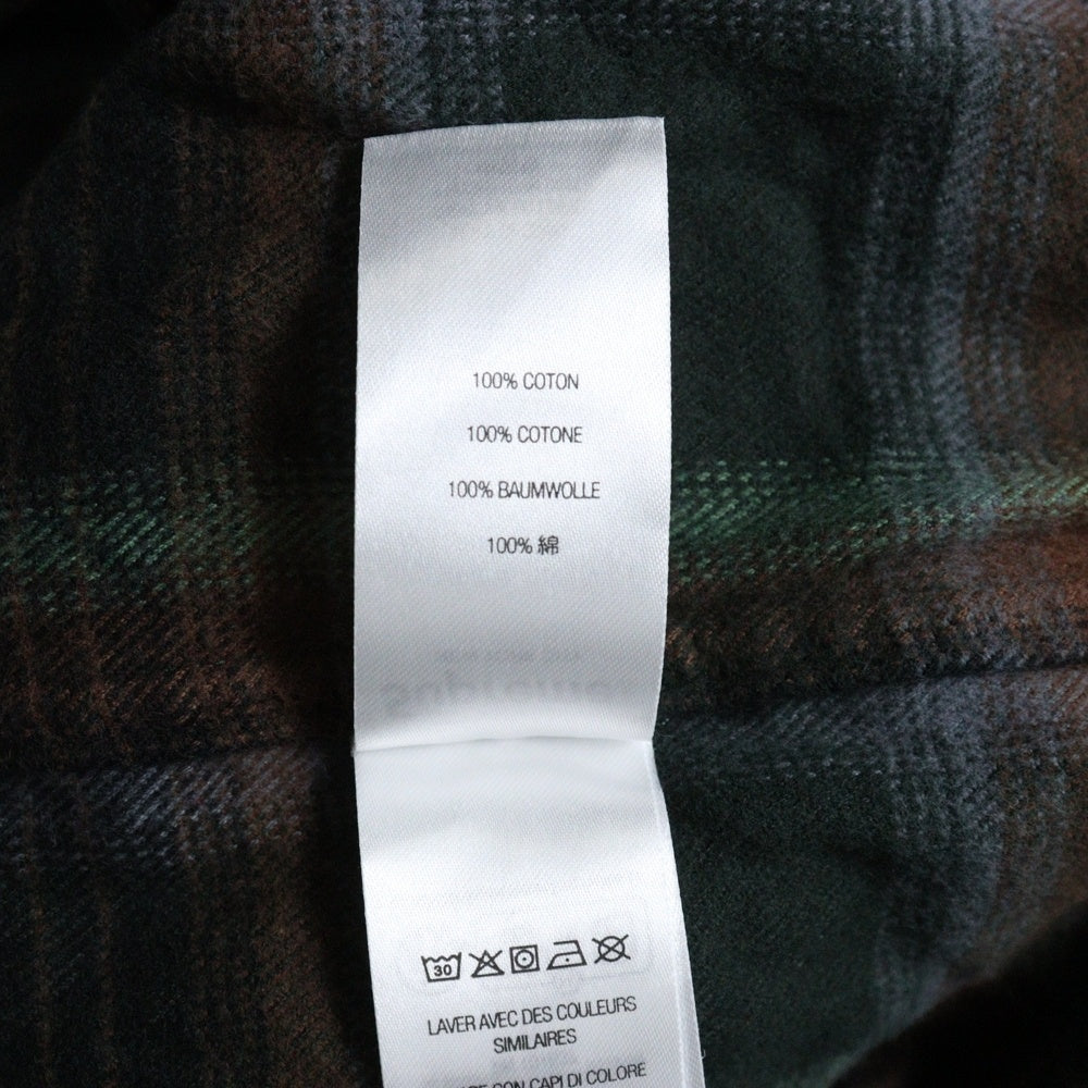 SUPREME(シュプリーム) 24SS Shadow Plaid Flannel Zip Up Shirt シャドウ プレイド フランネル ジップアップ 長袖シャツ グリーン/ブラウン