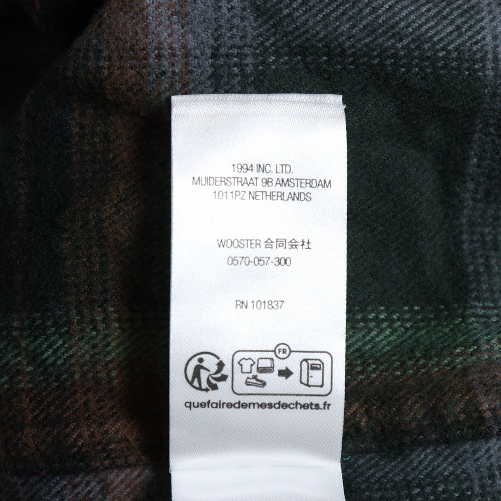 SUPREME(シュプリーム) 24SS Shadow Plaid Flannel Zip Up Shirt シャドウ プレイド フランネル ジップアップ 長袖シャツ グリーン/ブラウン