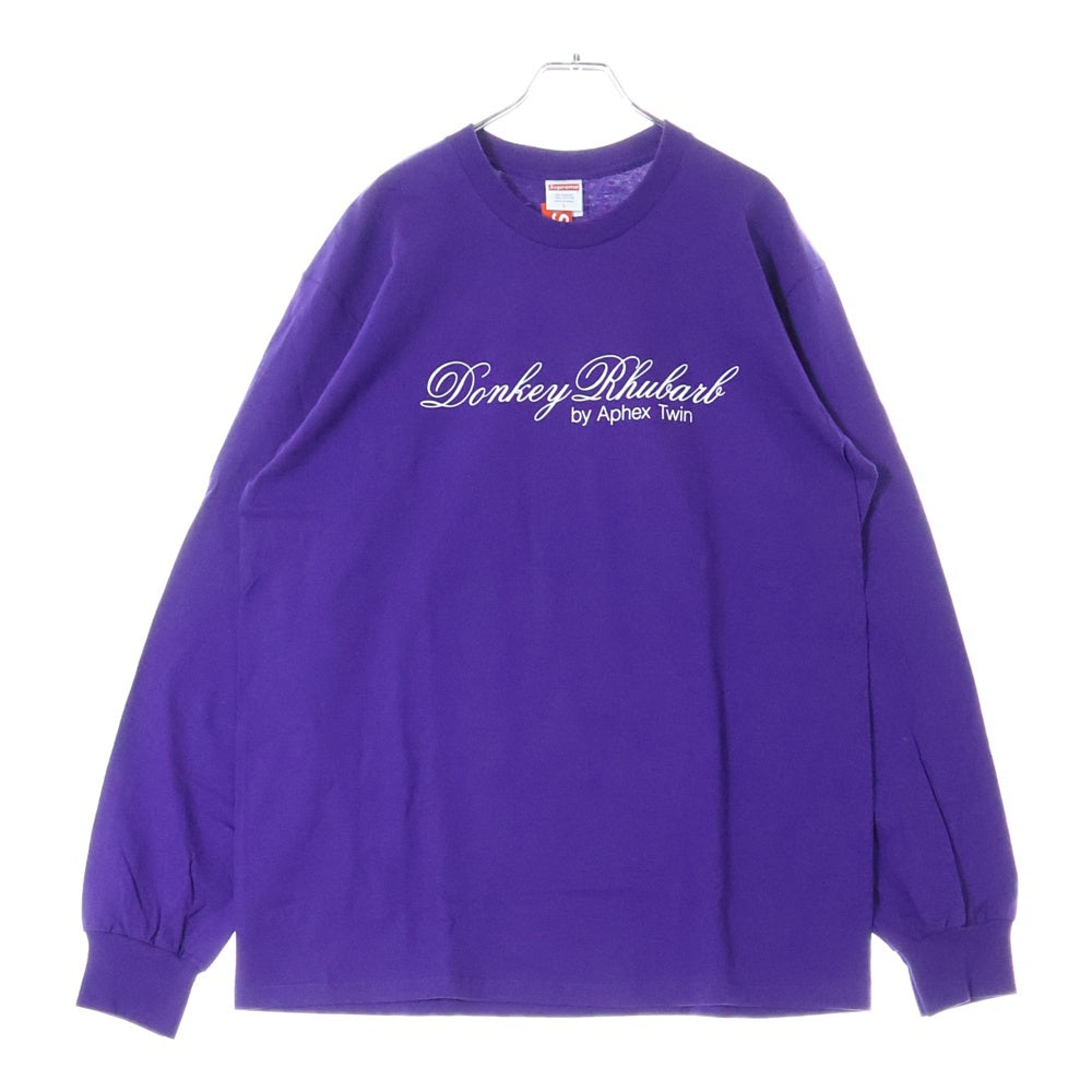 SUPREME(シュプリーム) 25SS Aphex Twin Donkey Rhubarb L/S Tee エイフェックス・ツイン ドンキー ルバーブ バックプリント クルーネック 長袖Tシャツ パープル