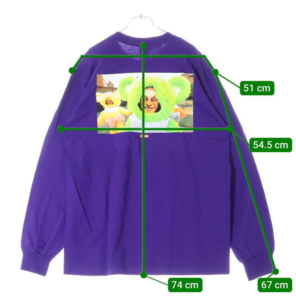 SUPREME(シュプリーム) 25SS Aphex Twin Donkey Rhubarb L/S Tee エイフェックス・ツイン ドンキー ルバーブ バックプリント クルーネック 長袖Tシャツ パープル