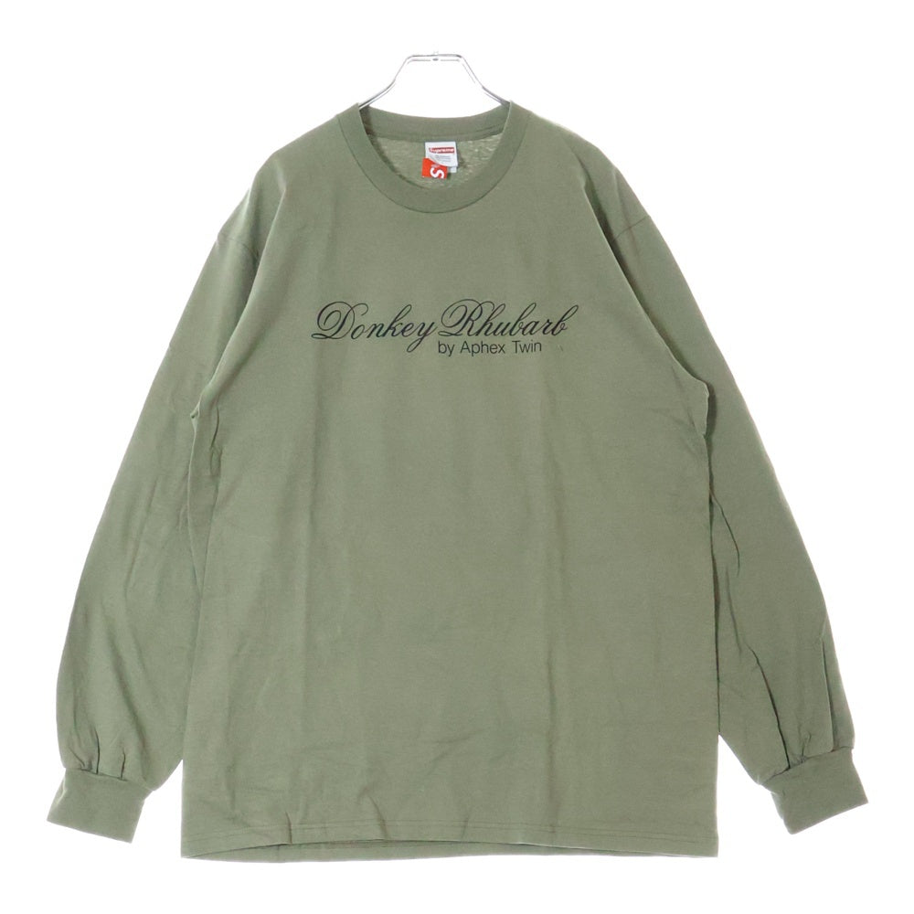 SUPREME(シュプリーム) 25SS Aphex Twin Donkey Rhubarb L/S Tee エイフェックス・ツイン ドンキー ルバーブ バックプリント クルーネック 長袖Tシャツ グリーン