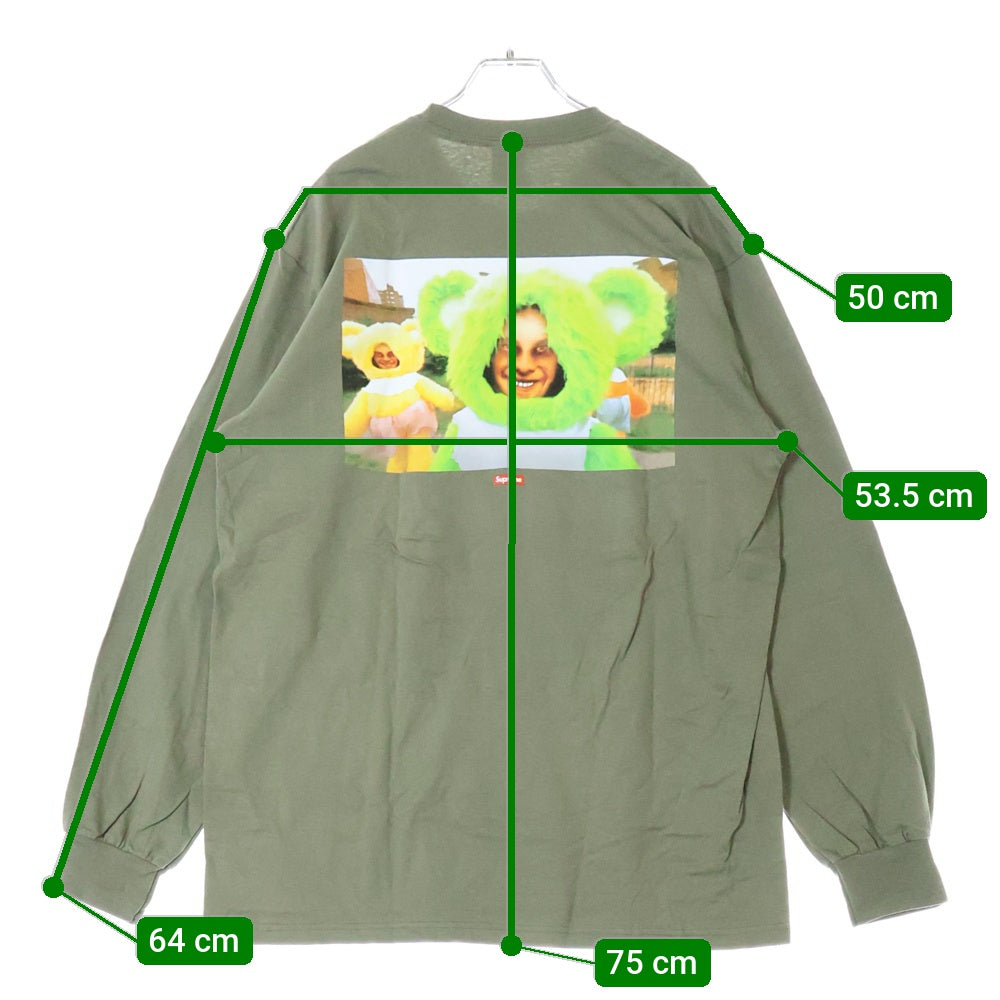SUPREME(シュプリーム) 25SS Aphex Twin Donkey Rhubarb L/S Tee エイフェックス・ツイン ドンキー ルバーブ バックプリント クルーネック 長袖Tシャツ グリーン
