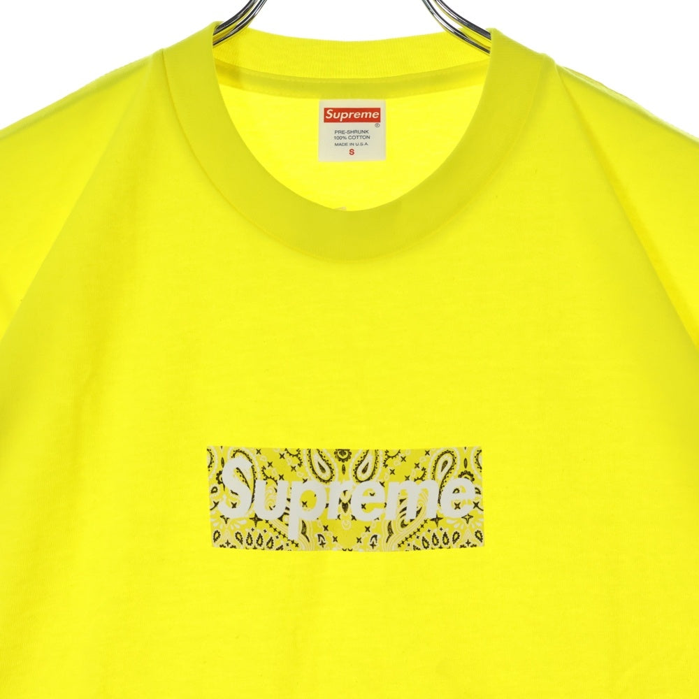 SUPREME(シュプリーム) 19AW Bandana Box Logo Tee バンダナ ボックスロゴ プリント クルーネック 半袖Tシャツ カットソー イエロー