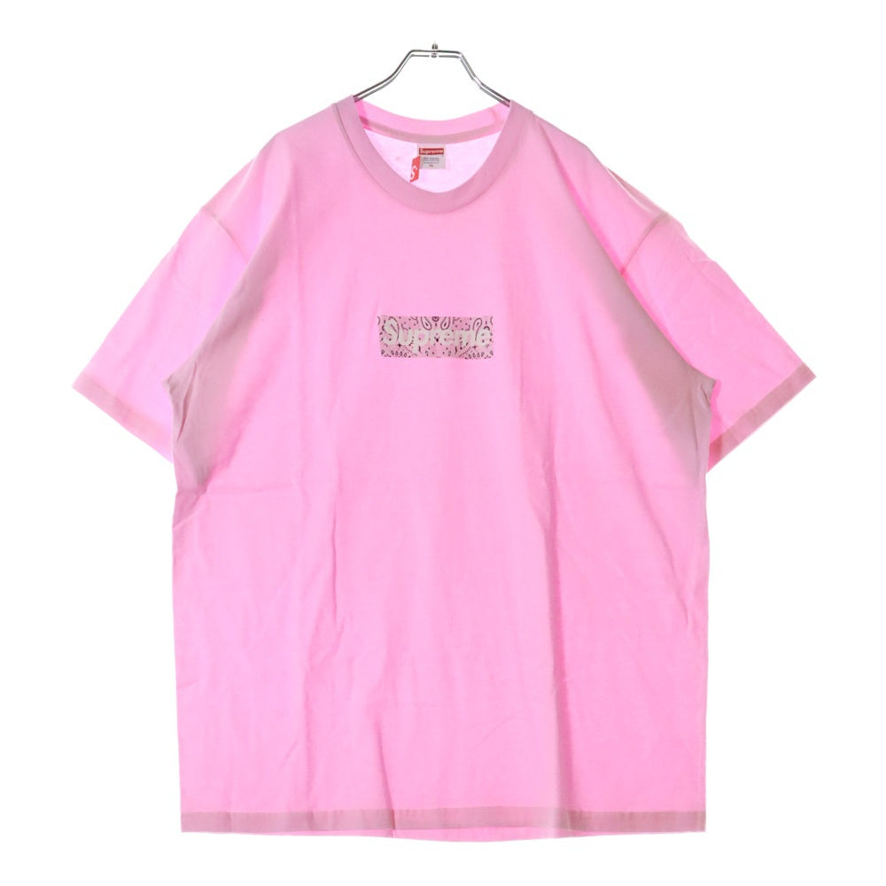 SUPREME(シュプリーム) 19AW Bandana Box Logo Tee バンダナ ボックスロゴ プリント クルーネック 半袖Tシャツ カットソー ピンク