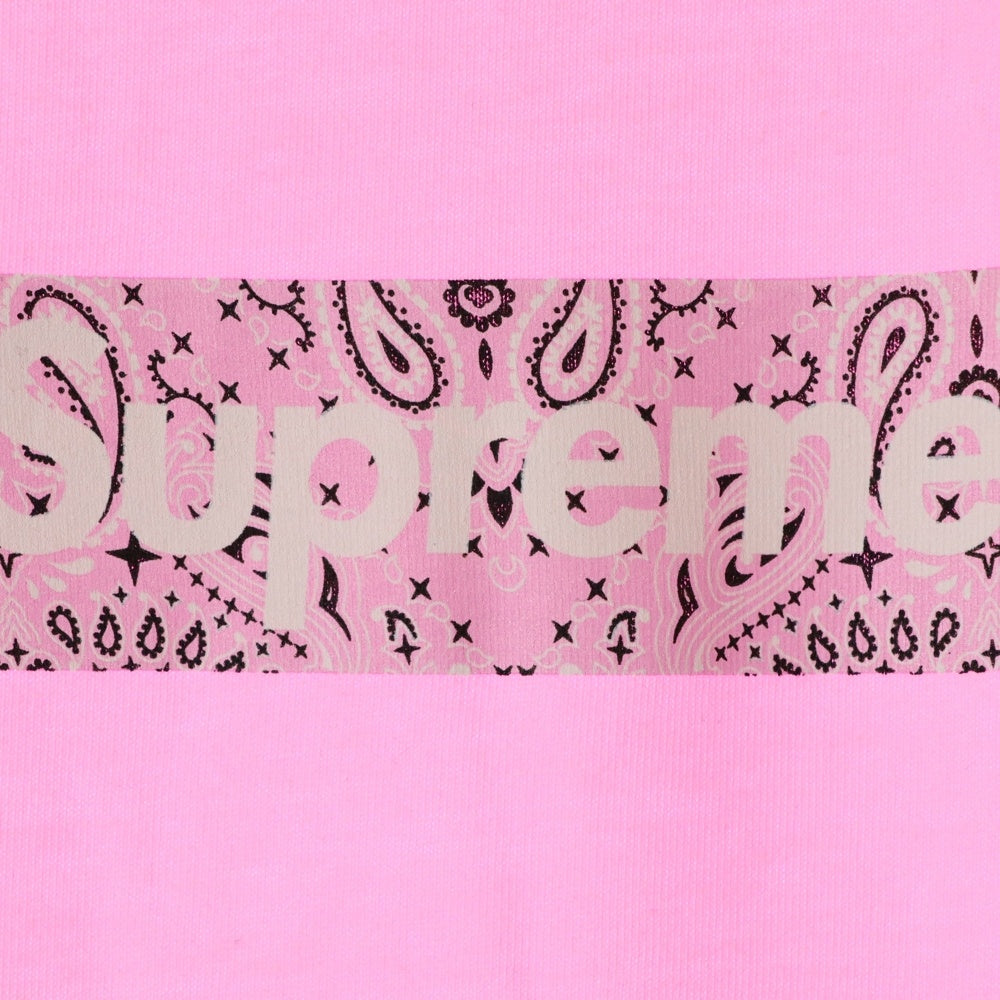 SUPREME(シュプリーム) 19AW Bandana Box Logo Tee バンダナ ボックスロゴ プリント クルーネック 半袖Tシャツ カットソー ピンク