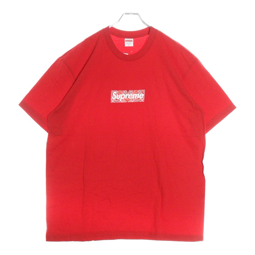SUPREME(シュプリーム) 19AW Bandana Box Logo Tee バンダナ ボックスロゴ プリント クルーネック 半袖Tシャツ カットソー レッド