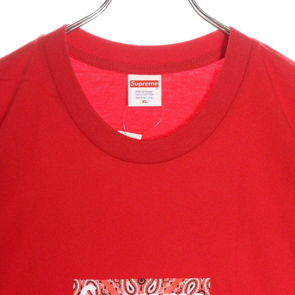 SUPREME(シュプリーム) 19AW Bandana Box Logo Tee バンダナ ボックスロゴ プリント クルーネック 半袖Tシャツ カットソー レッド