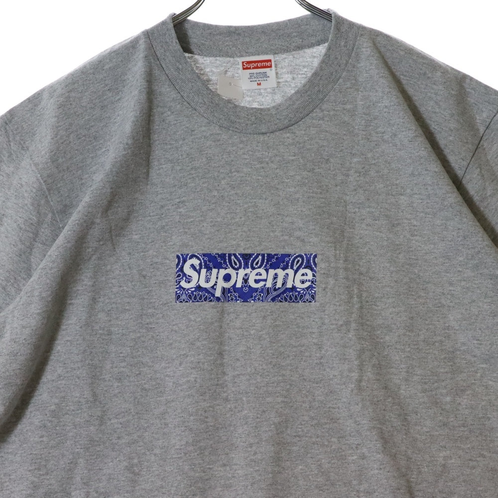 SUPREME(シュプリーム) 19AW Bandana Box Logo Tee バンダナ ボックスロゴ プリント クルーネック 半袖Tシャツ カットソー グレー