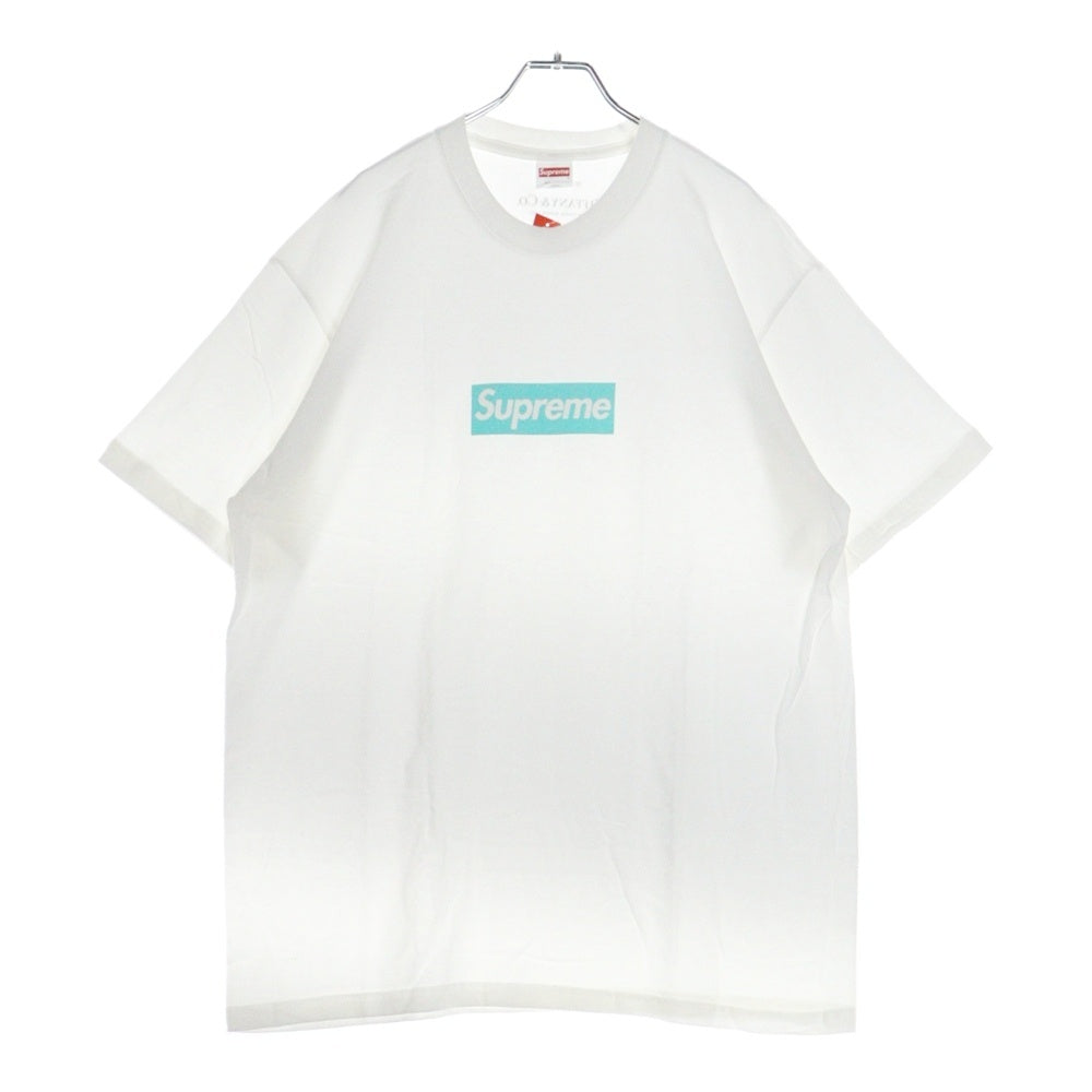 SUPREME(シュプリーム) 21AW×TIFFANY&Co. Box Logo Tee ティファニー ボックスロゴ プリント 半袖Tシャツ カットソー ホワイト