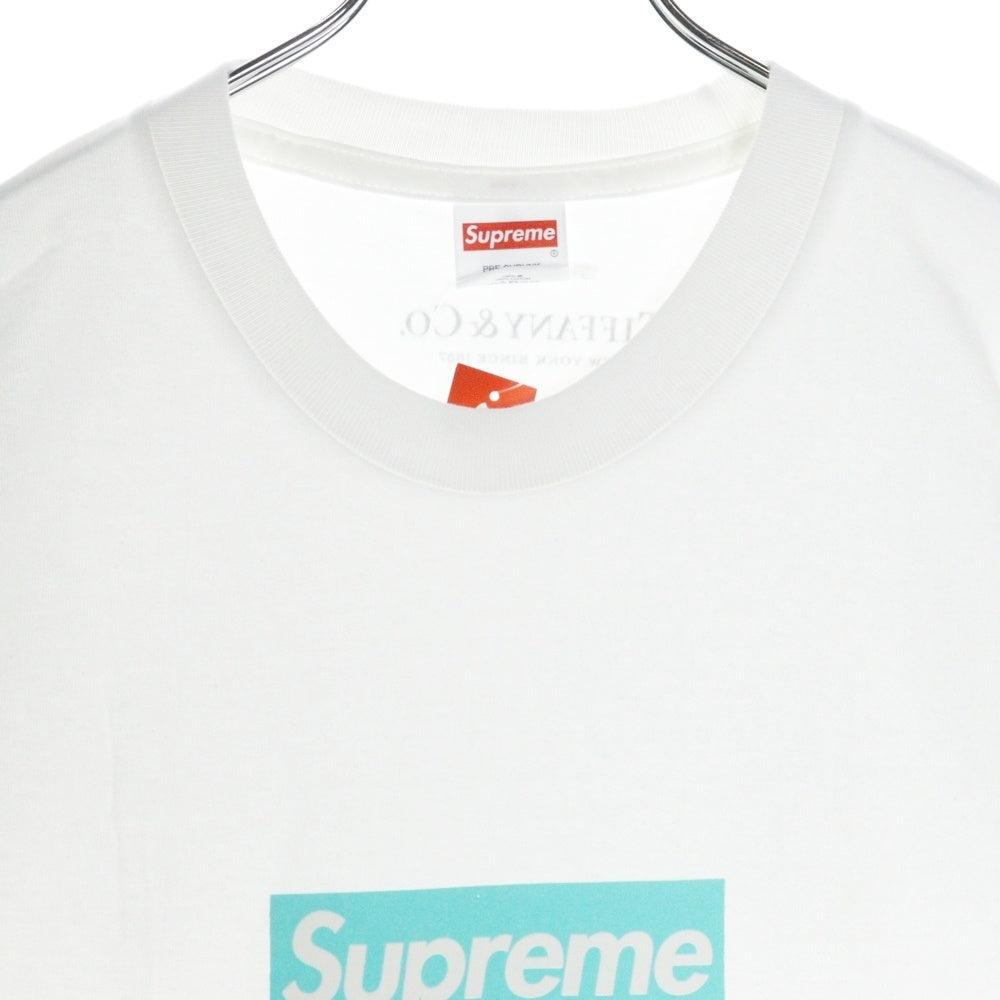 SUPREME(シュプリーム) 21AW×TIFFANY&Co. Box Logo Tee ティファニー ボックスロゴ プリント 半袖Tシャツ カットソー ホワイト