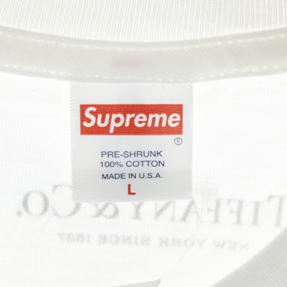 SUPREME(シュプリーム) 21AW×TIFFANY&Co. Box Logo Tee ティファニー ボックスロゴ プリント 半袖Tシャツ カットソー ホワイト