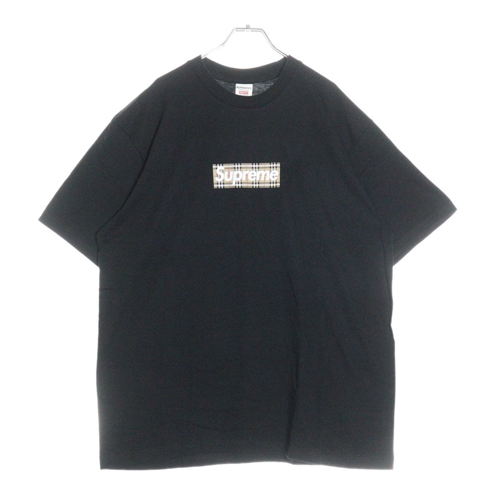 SUPREME(シュプリーム) 22S × Burberry Box Logo Tee バーバリー ボックスロゴ クルーネック 半袖Tシャツ カットソー ブラック
