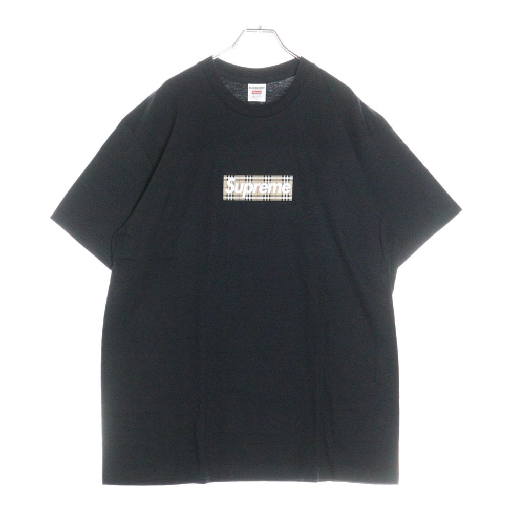 SUPREME(シュプリーム) 22S × Burberry Box Logo Tee バーバリー ボックスロゴ クルーネック 半袖Tシャツ カットソー ブラック