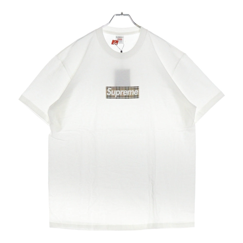 SUPREME(シュプリーム) 22S × Burberry Box Logo Tee バーバリー ボックスロゴ クルーネック 半袖Tシャツ カットソー ホワイト