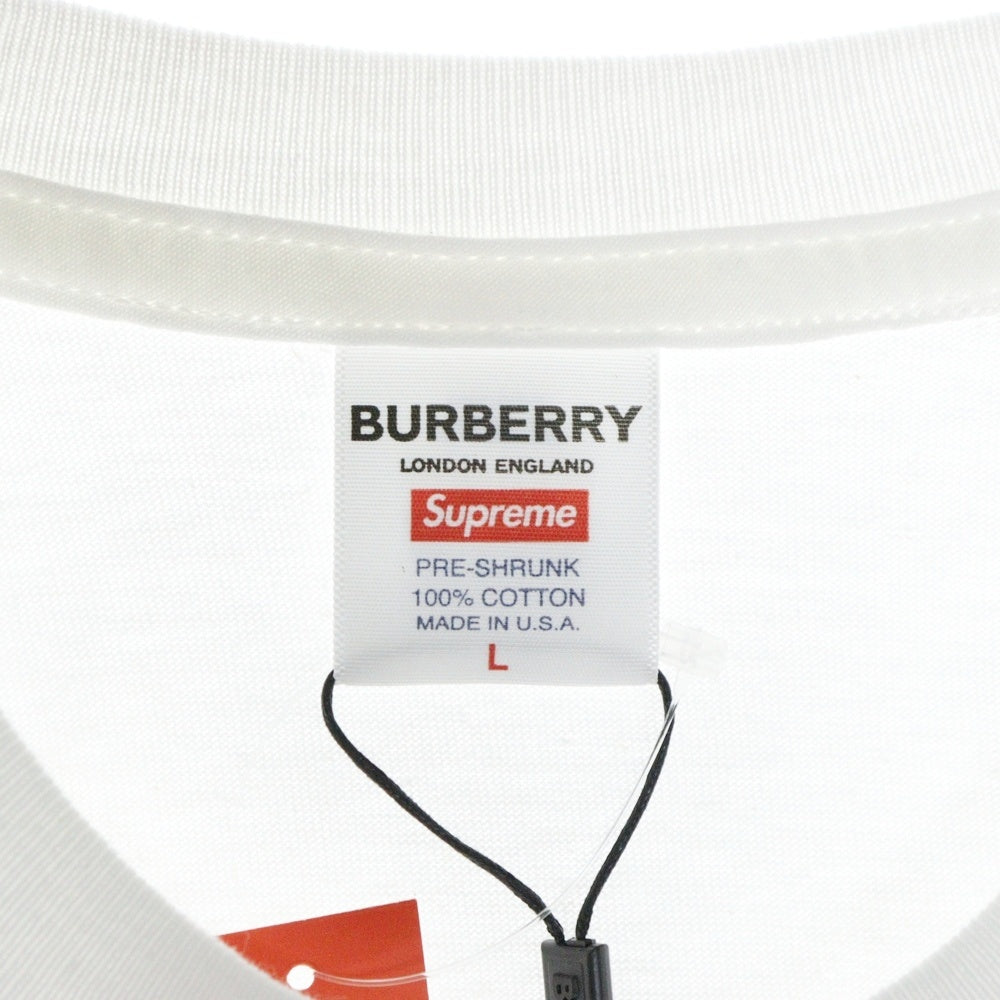 SUPREME(シュプリーム) 22S × Burberry Box Logo Tee バーバリー ボックスロゴ クルーネック 半袖Tシャツ カットソー ホワイト