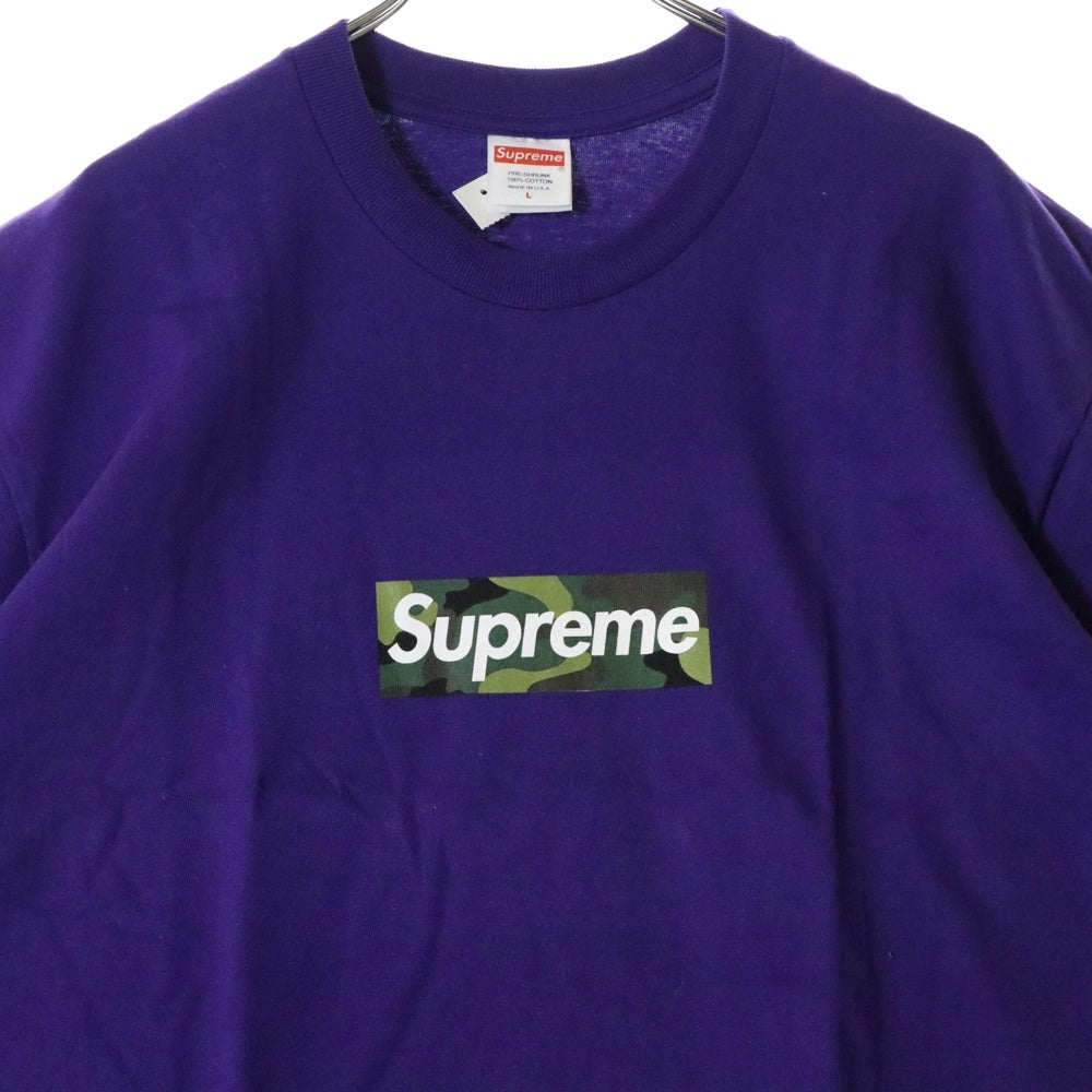 SUPREME(シュプリーム) 23AW Box Logo Tee Camo カモフラージュ 迷彩 ボックスロゴ クルーネック 半袖Tシャツ カットソー パープル