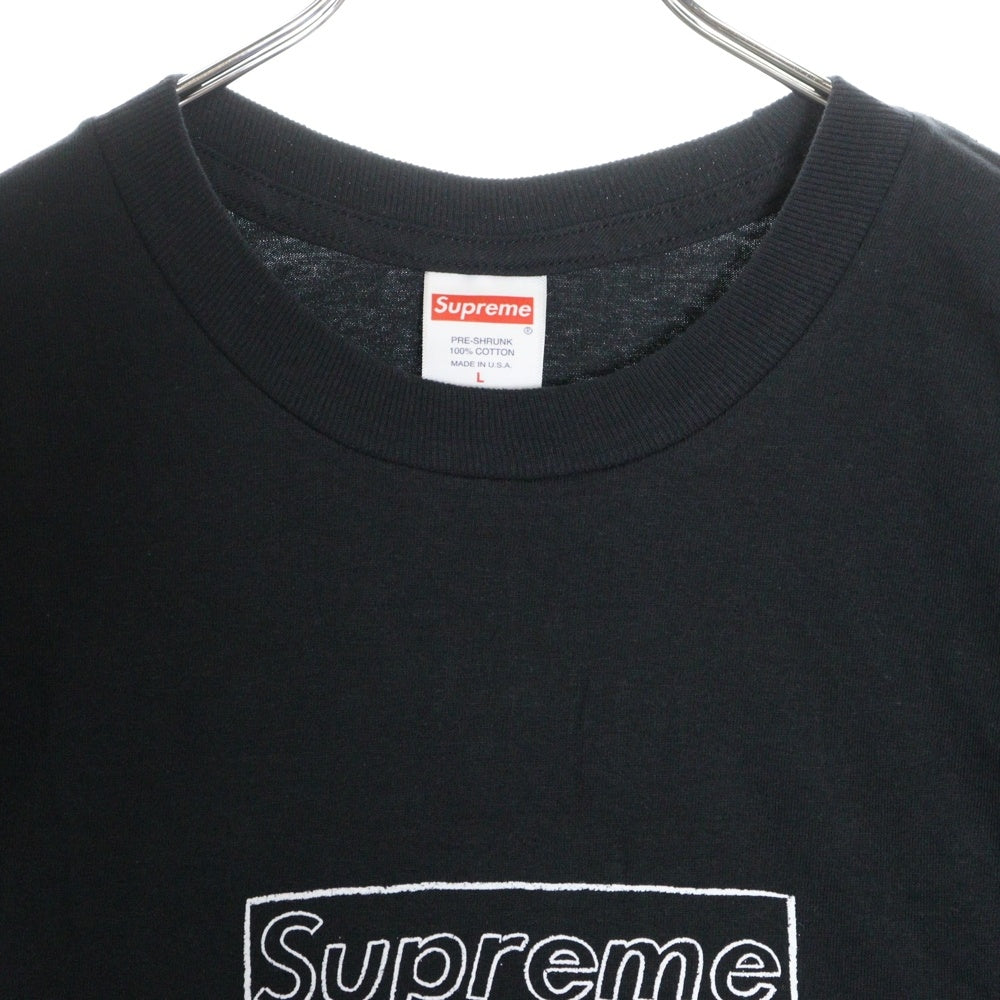 SUPREME(シュプリーム) 21SS×KAWS Chalk Logo Tee カウズ チョーク ボックスロゴ クルーネック 半袖Tシャツ カットソー ブラック