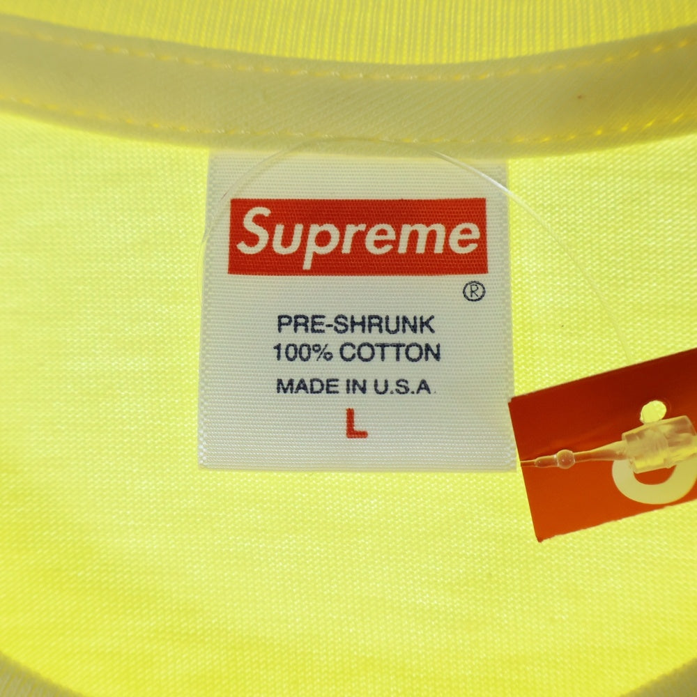 SUPREME(シュプリーム) 21SS×KAWS Chalk Logo Tee カウズ チョーク ボックスロゴ クルーネック 半袖Tシャツ カットソー イエロー