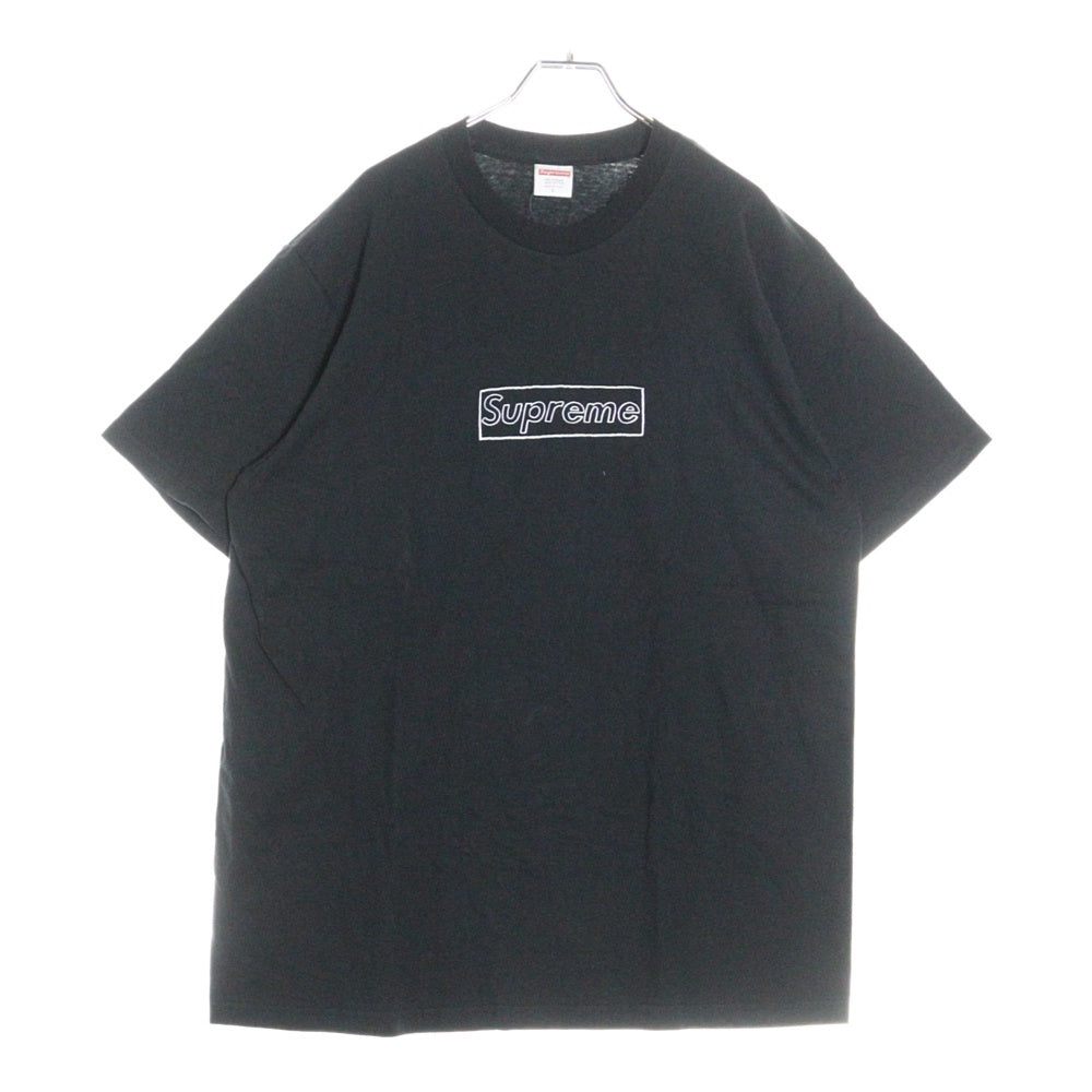 SUPREME(シュプリーム) 21SS×KAWS Chalk Logo Tee カウズ チョーク ボックスロゴ クルーネック 半袖Tシャツ カットソー ブラック