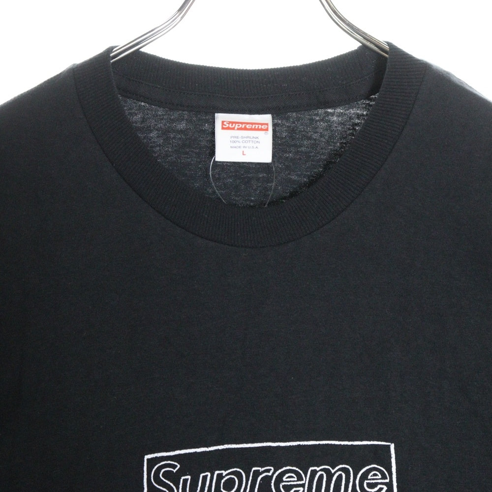 SUPREME(シュプリーム) 21SS×KAWS Chalk Logo Tee カウズ チョーク ボックスロゴ クルーネック 半袖Tシャツ カットソー ブラック