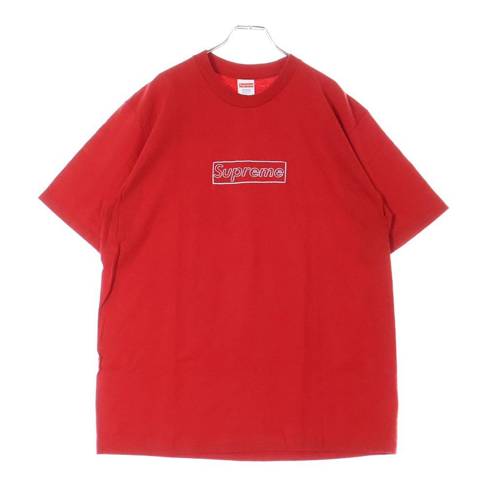 SUPREME(シュプリーム) 21SS×KAWS Chalk Logo Tee カウズ チョーク ボックスロゴ クルーネック 半袖Tシャツ カットソー レッド