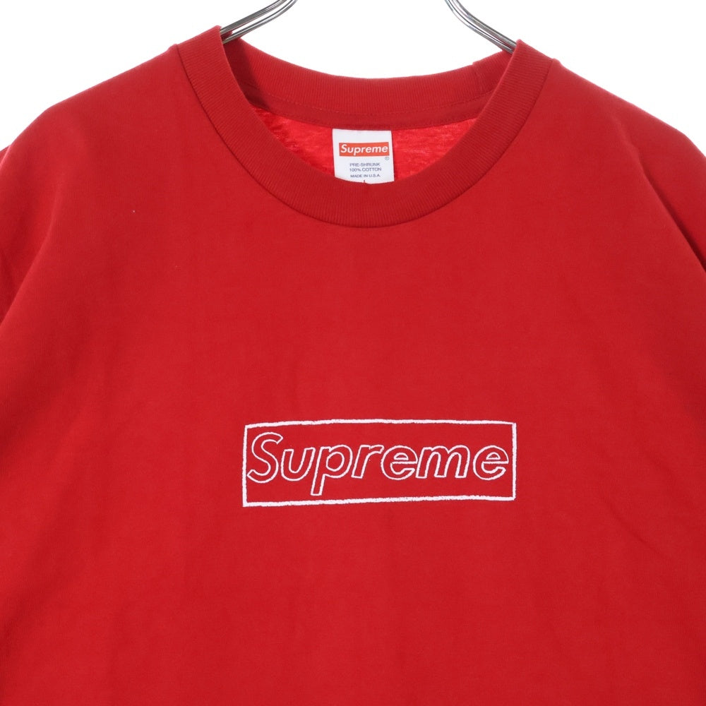 SUPREME(シュプリーム) 21SS×KAWS Chalk Logo Tee カウズ チョーク ボックスロゴ クルーネック 半袖Tシャツ カットソー レッド