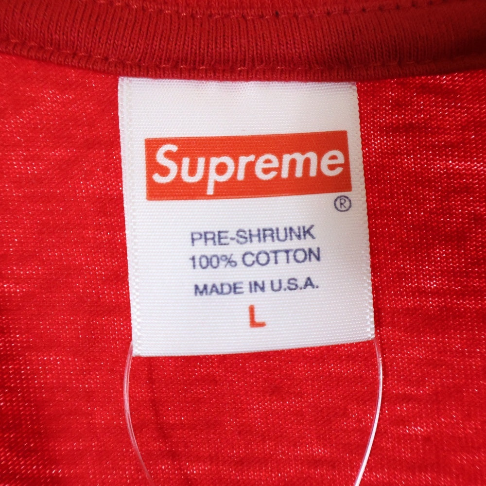 SUPREME(シュプリーム) 21SS×KAWS Chalk Logo Tee カウズ チョーク ボックスロゴ クルーネック 半袖Tシャツ カットソー レッド