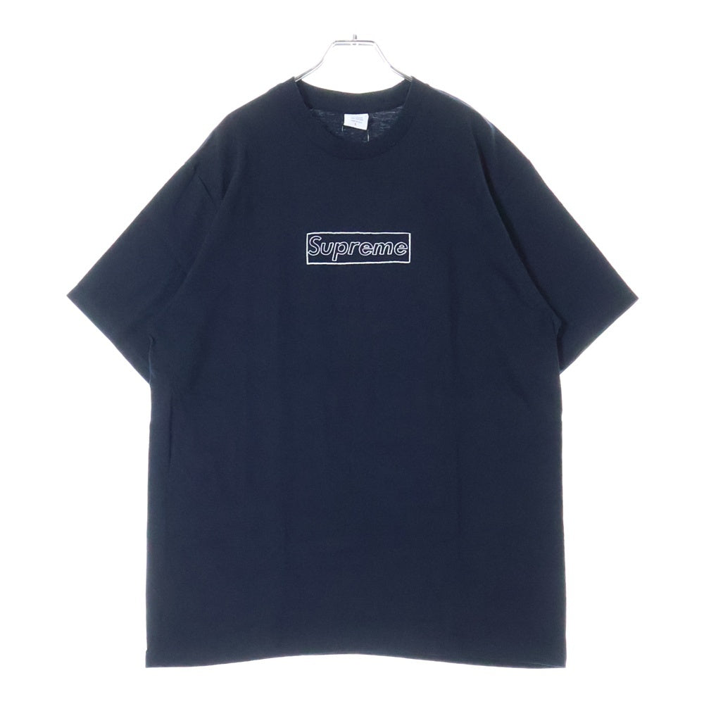 SUPREME(シュプリーム) 21SS×KAWS Chalk Logo Tee カウズ チョーク ボックスロゴ クルーネック 半袖Tシャツ カットソー ネイビー