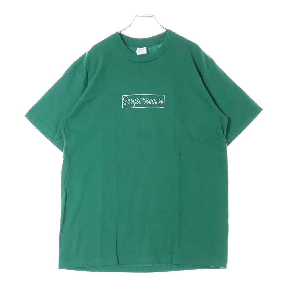 SUPREME(シュプリーム) 21SS×KAWS Chalk Logo Tee カウズ チョーク ボックスロゴ クルーネック 半袖Tシャツ カットソー グリーン