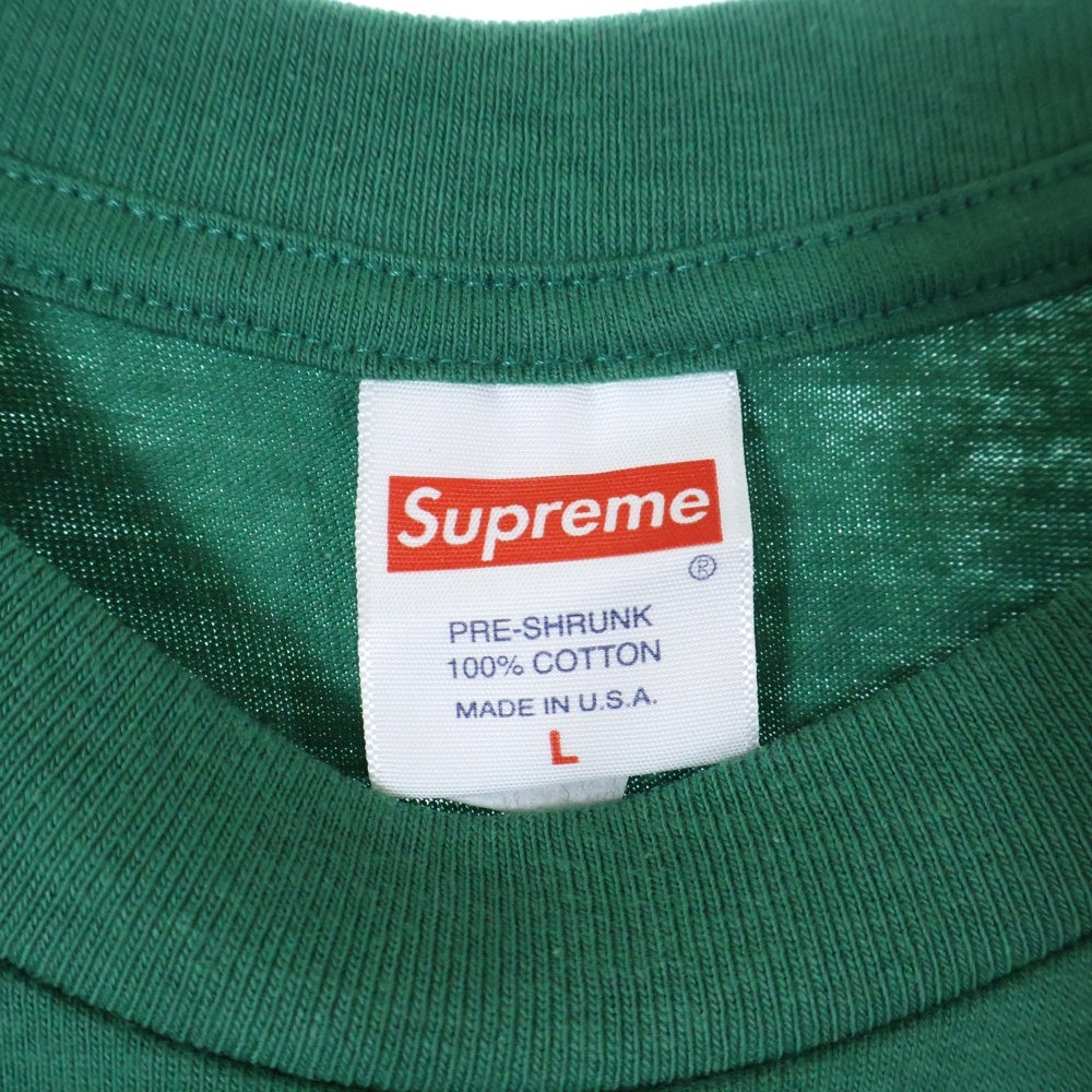 SUPREME(シュプリーム) 21SS×KAWS Chalk Logo Tee カウズ チョーク ボックスロゴ クルーネック 半袖Tシャツ カットソー グリーン
