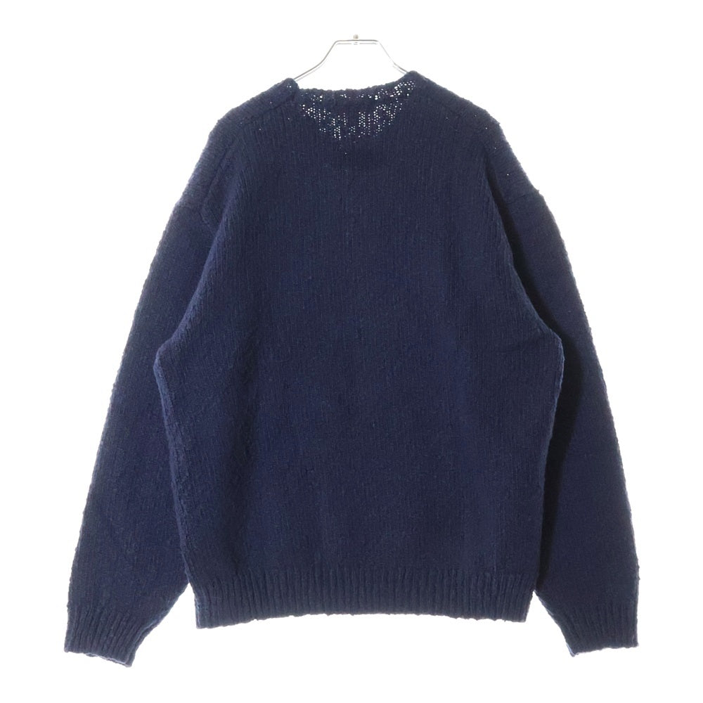 SUPREME(シュプリーム) 24SS Boucle Small Box Logo Sweater ブークレ スモールボックスロゴ クルーネック ニットセーター ネイビー