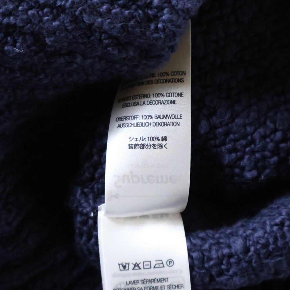 SUPREME(シュプリーム) 24SS Boucle Small Box Logo Sweater ブークレ スモールボックスロゴ クルーネック ニットセーター ネイビー