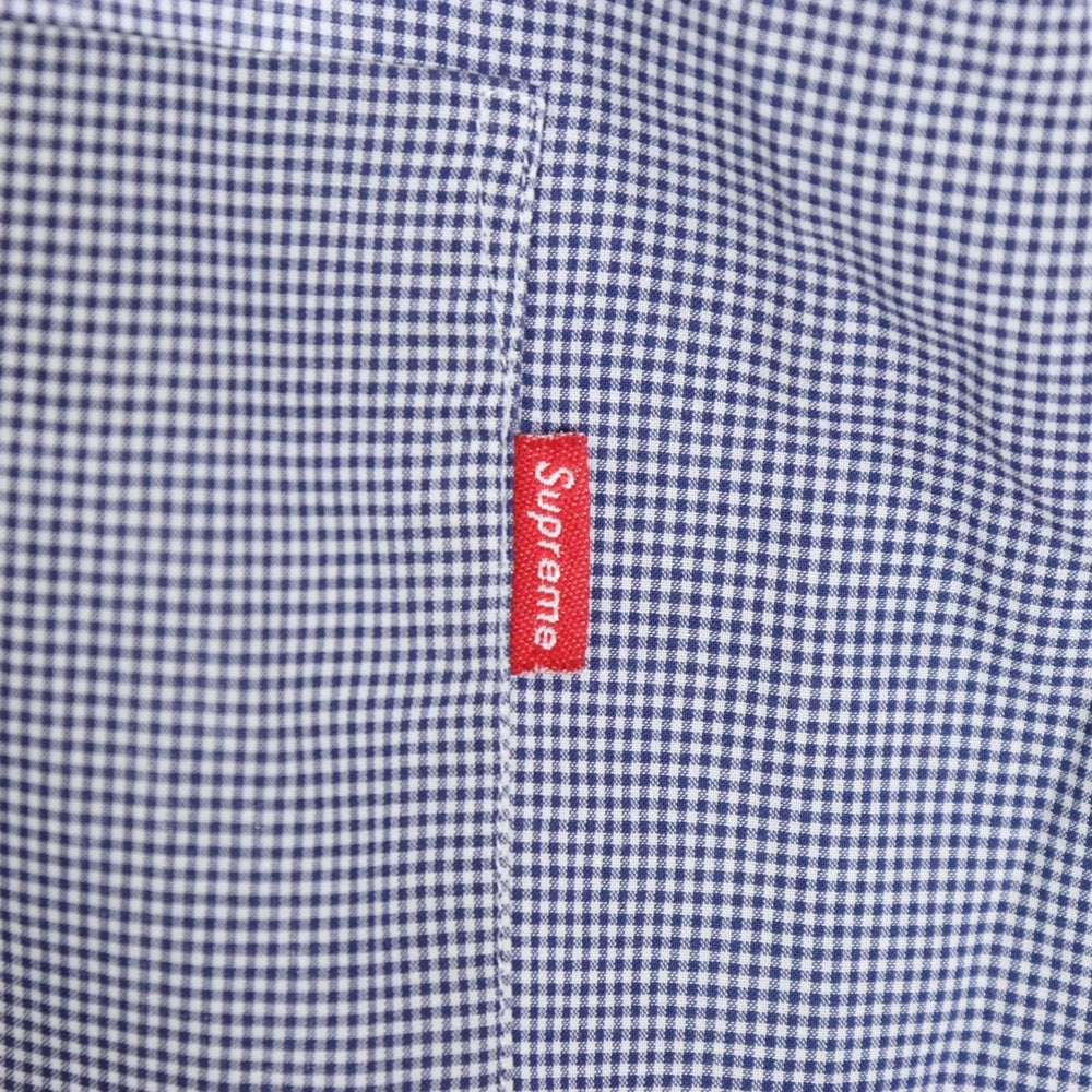 SUPREME(シュプリーム) 13SS×COMME des GARCONS SHIRT Gusset Shirt コムデギャルソン ガゼット ボタンダウン ギンガムチェック 長袖 シャツ ホワイト/ブルー S1SS13