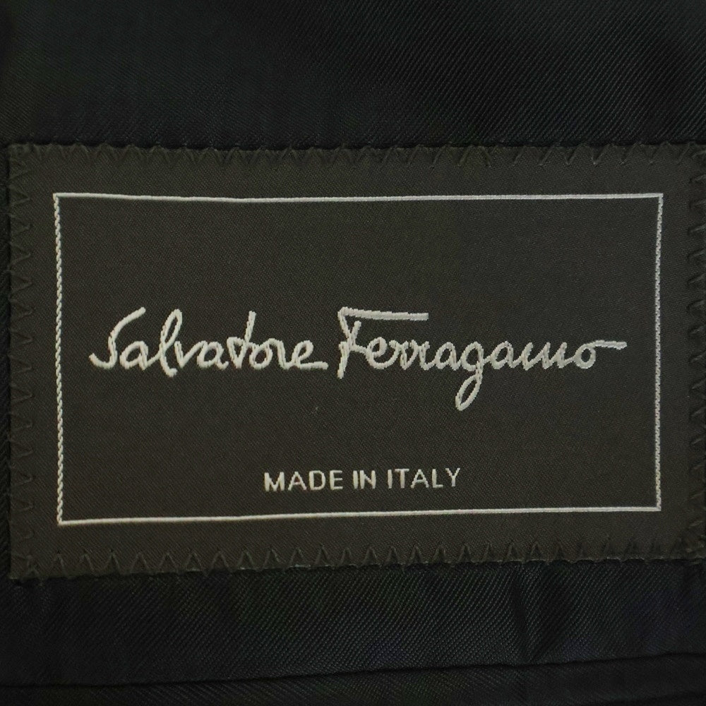Salvatore Ferragamo(サルヴァトーレ フェラガモ) 2B 袖切り替え ウール テーラードジャケット ネイビー