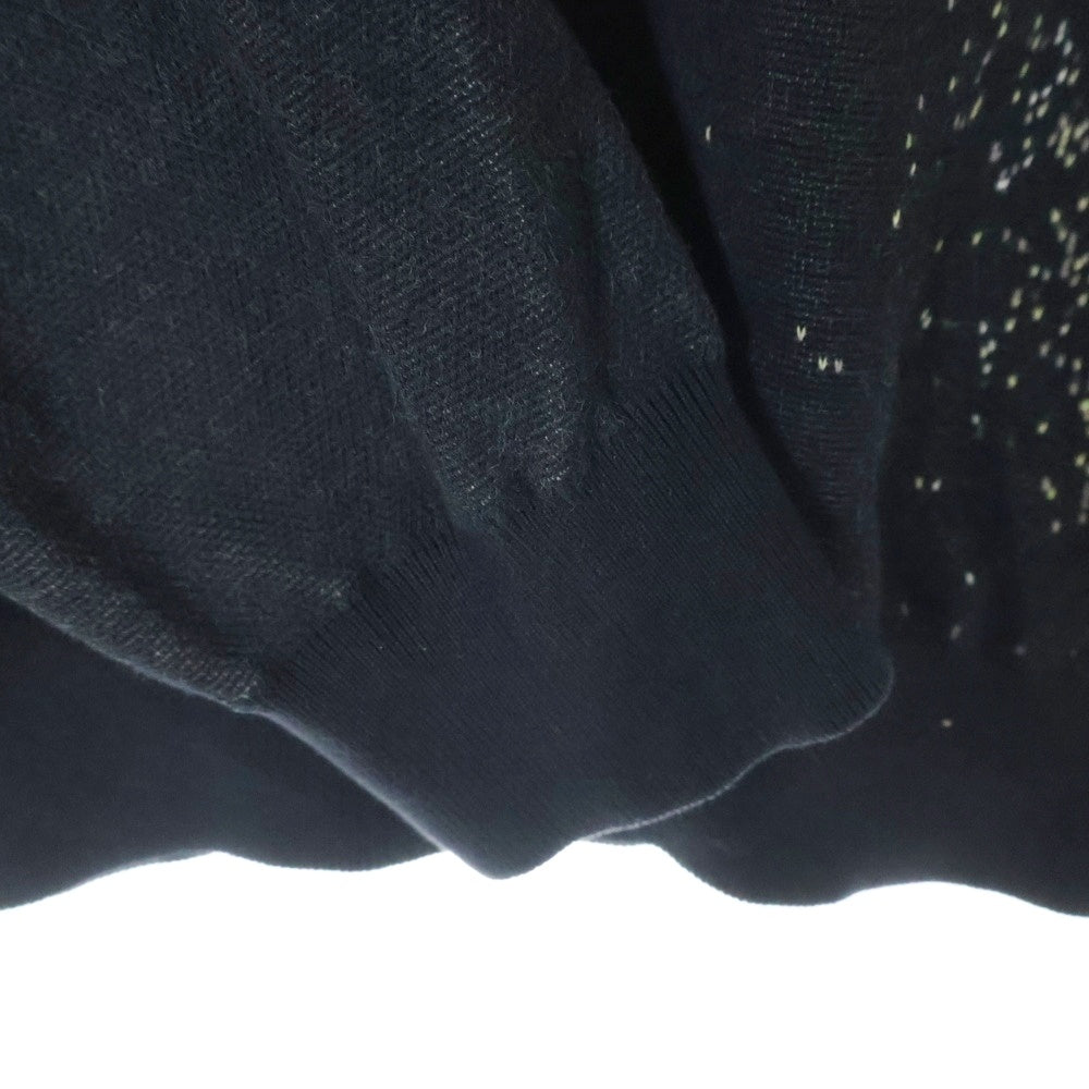 FENDI(フェンディ) Girocollo Shaded Logo Knit ズッカ柄 クルーネック コットン ニットセーター ブラック FZY078 ABDI