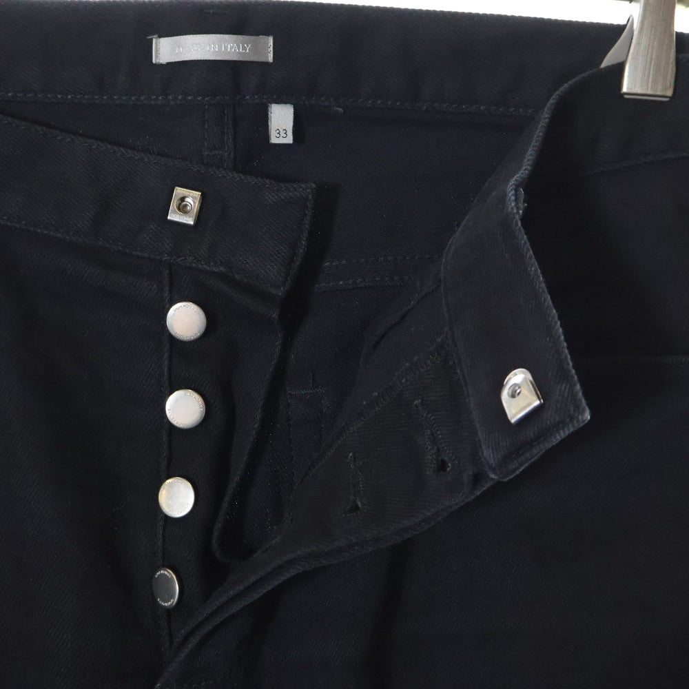 Dior HOMME(ディオールオム) ボタンフライ ストレッチ ストレート デニムパンツ ジーンズ ブラック 863DS11A4209