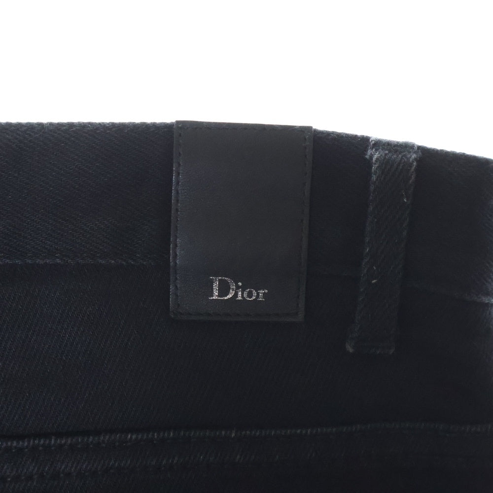 Dior HOMME(ディオールオム) ボタンフライ ストレッチ ストレート デニムパンツ ジーンズ ブラック 863DS11A4209