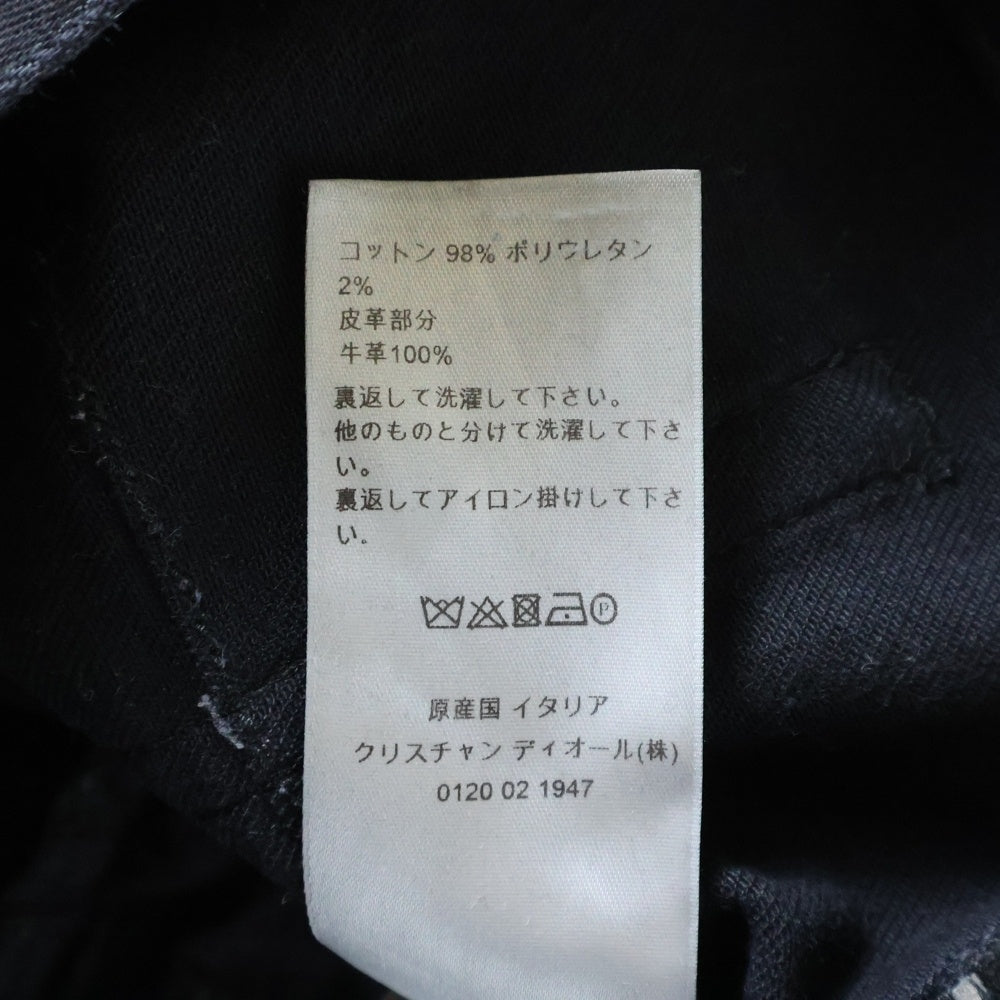 Dior HOMME(ディオールオム) ボタンフライ ストレッチ ストレート デニムパンツ ジーンズ ブラック 863DS11A4209