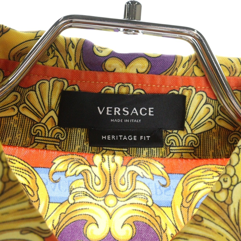 VERSACE(ヴェルサーチ) バロッコ柄 総柄 シルク ロングスリーブ 長袖シャツ マルチ 1003941 1A03489